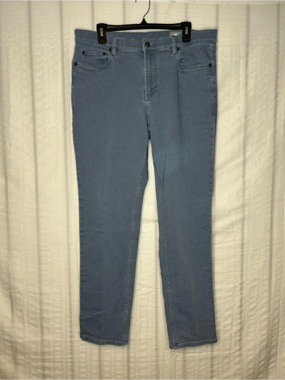 Faherty Men’s 36x32 Rocky Blue Stretch Terry 5 Pocket Straight Pants Excellent